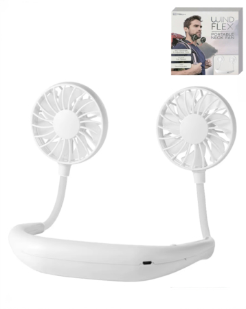 WINDFLEX Portable Neck Fan - WHITE (Only Ground Shipping)