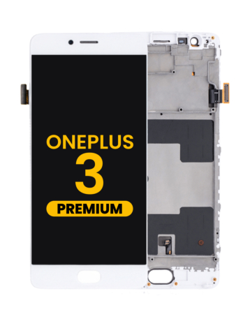 LCD Assembly with Frame for OnePlus 3 (A3000 / A3003) (WHITE) (Premium)