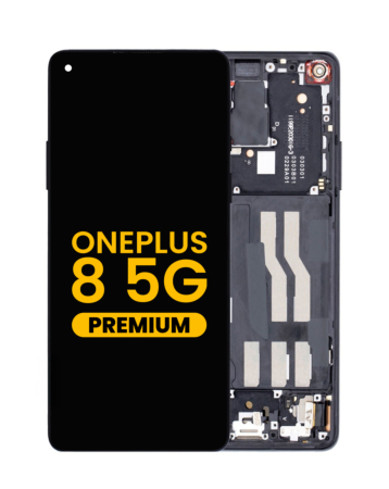 OLED Assembly with Frame for OnePlus 8 5G (ONYX BLACK) (Premium)
