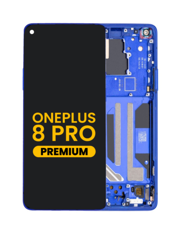 OLED Assembly with Frame for OnePlus 8 Pro (ULTRAMARINE BLUE) (Premium)