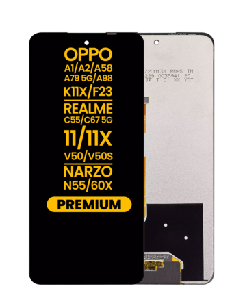 LCD Assembly without Frame for OPPO A1 (2023) / A2 5G / A58 4G / A79 5G / A98 / K11X / F23 / Realme C55 / C67 5G / 11 / 11X / V50 / V50S / Narzo N55 / Narzo 60X (Premium)