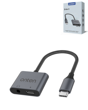 Onten 2in1 USB C to AUX + Charging Converter (with Chip) (Only Ground Shipping)