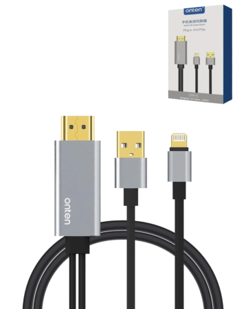 Onten Display Cable for USB-L to HDMI with USB A (2K@30hz) (6ft) (Only Ground Shipping)