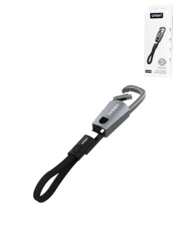Onten USB C-C Keyring Style Lanyard Fast Charging Cable (0.3ft) (60w) (Only Ground Shipping)