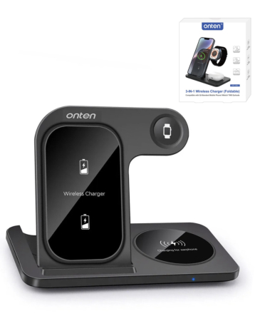 Onten 3in1 Foldable Wireless Charging Station (15W) (Only Ground Shipping)