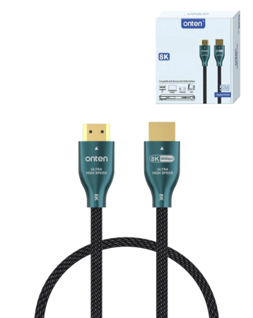 Onten Display Cable for HDMI to HDMI V2.1 (8K 60Hz / 4K 144Hz) (5ft) (Supports 8K Gaming) (Only Ground Shipping)