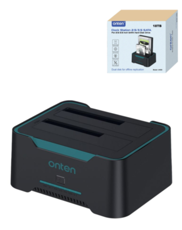Onten Dual Bay External Hard Drive Docking (Supports 2.5'' and 3.5'') (Only Ground Shipping)