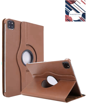 360 Degree Rotating Swivel Stand Case - BROWN for iPad Pro 11 (5th / 2024) (Only Ground Shipping)