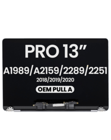 LCD Assembly (SILVER) (OEM Pull A Grade) for MacBook Pro 13" (A1989 / Late 2018 / Early 2019) (A2159 / Mid 2019) (A2289 / A2251 / Mid 2020)