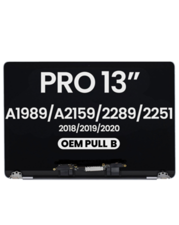 LCD Assembly (SPACE GRAY) (OEM Pull B Grade) for MacBook Pro 13" (A1989 / Late 2018 / Early 2019) (A2159 / Mid 2019) (A2289 / A2251 / Mid 2020)