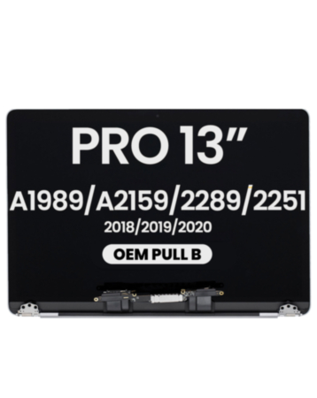 LCD Assembly for MacBook Pro 13" A1989 (2018-2019) / A2159 (2019) / A2289 / A2251 (2020) (OEM Pull B Grade) (SILVER)