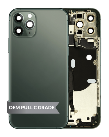 Back Housing Frame with Small Components Pre-Installed for iPhone 11 Pro (MIDNIGHT GREEN) (OEM Pull C Grade)