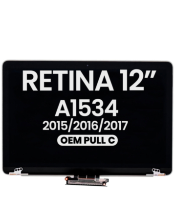 MacBook Retina 12" (A1534 / Early 2015 / Early 2016 / Mid 2017) LCD Assembly (SPACE GRAY) (OEM Pull