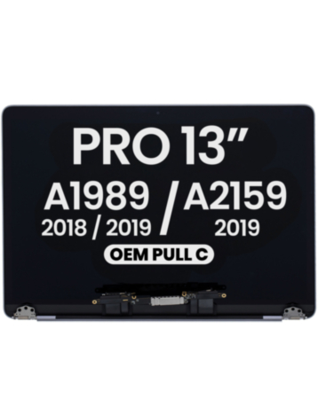 LCD Assembly for MacBook Pro 13" (A1989 / Late 2018 / Early 2019) (A2159 / Mid 2019) (SPACE GRAY) (OEM Pull C Grade)