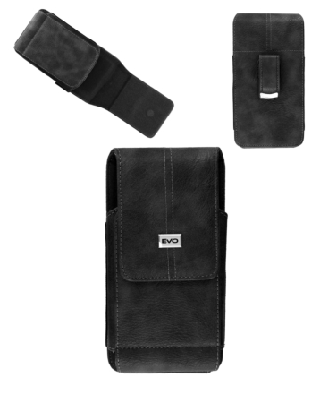 7.2inch Vertical PU Leather Universal Wallet Pouch with Belt Clip and Card Slots - BLACK (Only Ground Shipping)