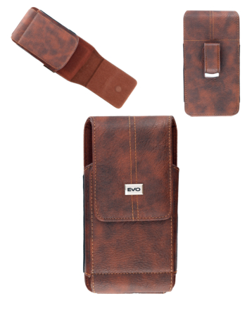 7.2inch Vertical PU Leather Universal Wallet Pouch with Belt Clip and Card Slots - BROWN (Only Ground Shipping)