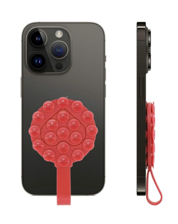 Silicone Suction Phone Holder with Handle Suitable - RED (Only Ground Shipping)