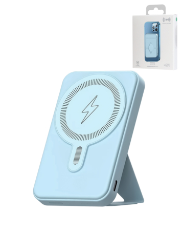 MagSafe Foldable Magnetic Power Bank (SKY BLUE) 15W Wireless  / 20W PD Power Bank with USB-C (5000 mAh) (Only Ground Shipping)