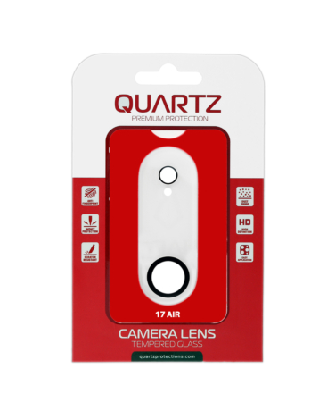 QUARTZ Back Camera Tempered Glass for iPhone Air (CLEAR & BLACK)