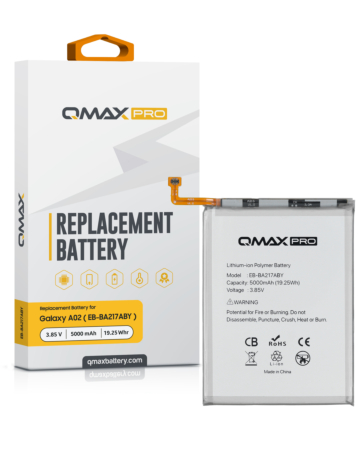 QMAX Pro Replacement Battery for Galaxy A02 (A022) / A13 (A135) / A13s (A137) / A21s (A217) / A12 (A125) / A12 Nacho (A127) / A13 (A135) / A13 5G (A136U) / A04s (A047) (5000 mAh) (EB-BA217ABY) (Only Ground Shipping)