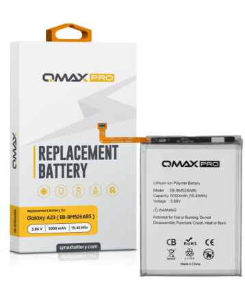 QMAX Pro Replacement Battery for Galaxy A23 (A235) / A23 5G (A236) / A73 5G (A736) / M52 5G (M526) (5000 mAh) (EB-BM526ABS) (Only Ground Shipping)