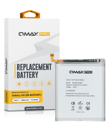 QMAX Pro Replacement Battery for Galaxy A51 (A515) (4000 mAh) (EB-BA515ABY) (Only Ground Shipping)