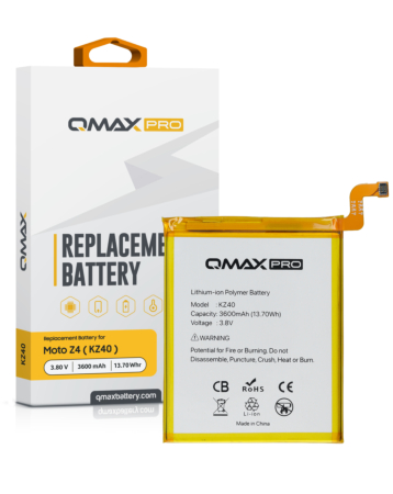 QMAX Pro Replacement Battery for Motorola Z4 (3600 mAh) (KZ40) (Only Ground Shipping)