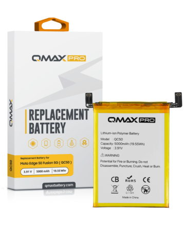 QMAX Pro Replacement Battery for Motorola Edge 50 Fusion 5G (XT2429) / Edge 2024 (XT2405) (5000 mAh) (QC50) (Only Ground Shipping)