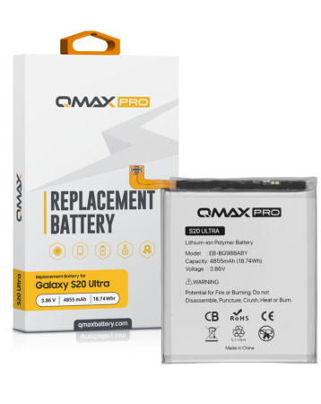 QMAX Pro Replacement Battery for Galaxy S20 Ultra (4855 mAh) (EB-BG988ABY) (Only Ground Shipping)