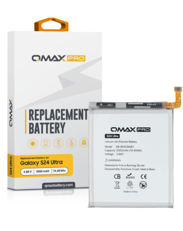 QMAX Pro Replacement Battery for Galaxy S24 Ultra (5000 mAh) (EB-BS928ABY) (Only Ground Shipping)