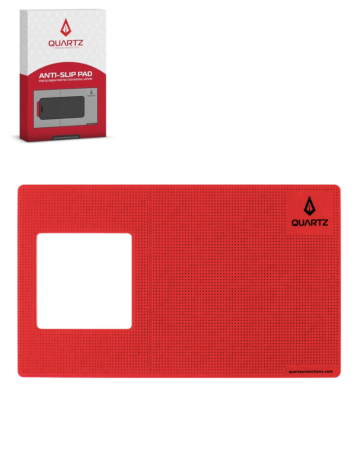QUARTZ Anti-Slip Silicone Pad for Tempered Glass Installation Compatible with iPhone 17 Series (RED)