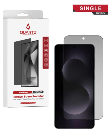 QUARTZ Privacy Tempered Glass for Galaxy S26 Plus (Single Pack)