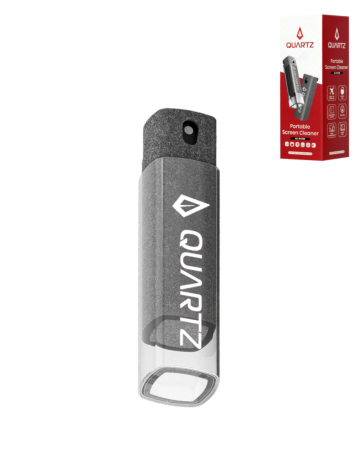 QUARTZ Portable Screen Cleaner with Microfiber Coated Body and Acrylic Cover