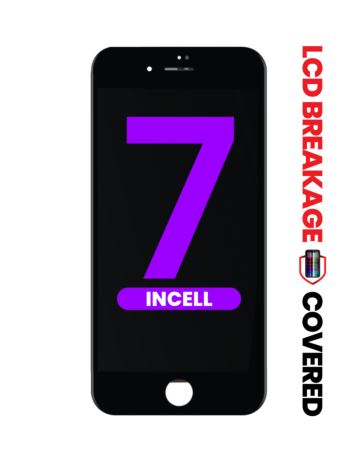 LCD Assembly with Steel Plate for iPhone 7 (BLACK) (Aftermarket Incell / QV7) (Exclusive LCD Breakage)