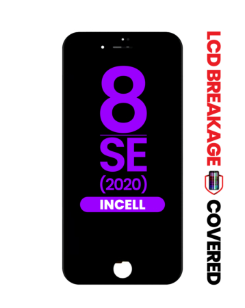 Shop the black LCD assembly with steel plate for iPhone 8 and SE 2020 – aftermarket Incell QV7, exclusive LCD breakage.