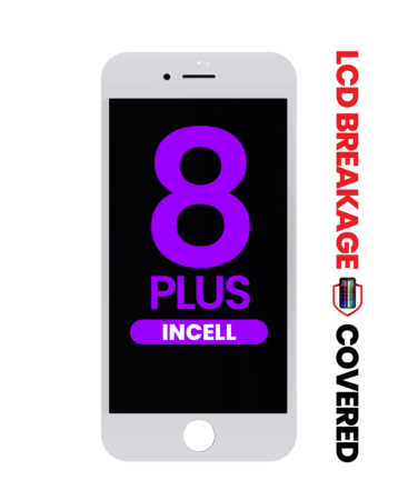 LCD Assembly with Steel Plate for iPhone 8 Plus (WHITE) (Aftermarket Incell / QV7) (Exclusive LCD Breakage)