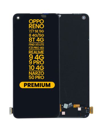 OLED Assembly without Frame for OPPO Reno 7 SE 5G / Find X5 Lite / F21 Pro 4G / Reno 7 / Reno 8 4G and 5G / Reno 8T 4G / Realme 9 4G / Realme 10 4G / Realme 9 Pro / Narzo 50 Pro (Premium)