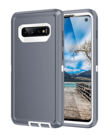 Heavy Duty Case for Galaxy S10E (DARK GRAY & WHITE) (Only Ground Shipping)