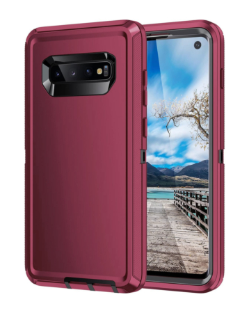 Heavy Duty Case for Galaxy S10E (MAROON & BLACK) (Only Ground Shipping)