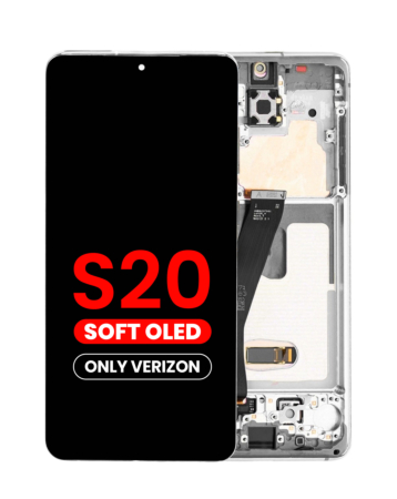 OLED Assembly with Frame for Galaxy S20 (G980 / G981) (Verizon UW) (CLOUD WHITE) (Aftermarket OLED)
