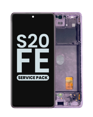 Buy the OLED Assembly with Frame for Galaxy S20 FE G780 in Cloud Lavender, Service Pack.