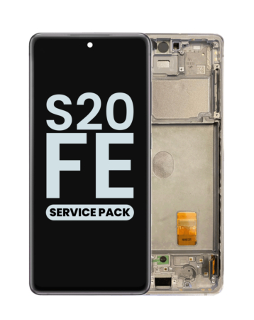 Purchase the OLED Assembly with Frame for Galaxy S20 FE G780 in Cloud White, Service Pack.