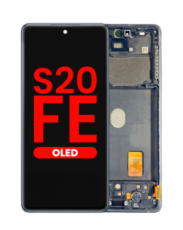Grab wholesale deals on the OLED Assembly with Frame for Galaxy S20 FE G780 in Cloud Navy, Aftermarket OLED.