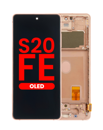 Grab wholesale deals on the OLED Assembly with Frame for Galaxy S20 FE G780 in Cloud Orange, Aftermarket OLED.