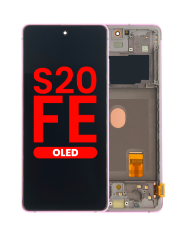 Order the OLED Assembly with Frame for Galaxy S20 FE G780 in Cloud Lavender, Aftermarket OLED.