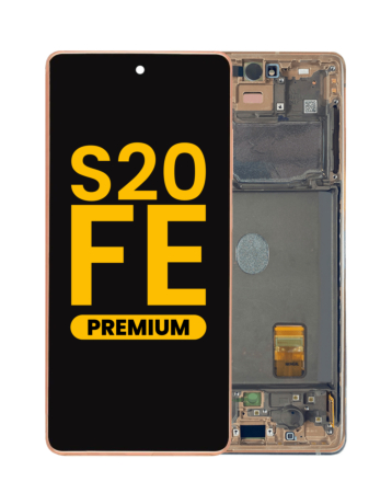 Grab wholesale deals on the OLED Assembly with Frame for Galaxy S20 FE G780 in Cloud Orange, Premium.