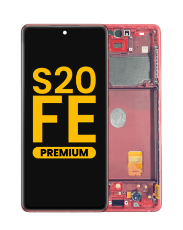 Purchase the OLED Assembly with Frame for Galaxy S20 FE G780 in Cloud Red, Premium.