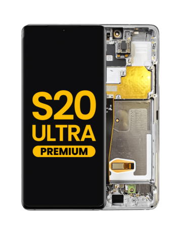 Order the OLED Assembly with Frame for Galaxy S20 Ultra G988 in Cloud White, Premium.