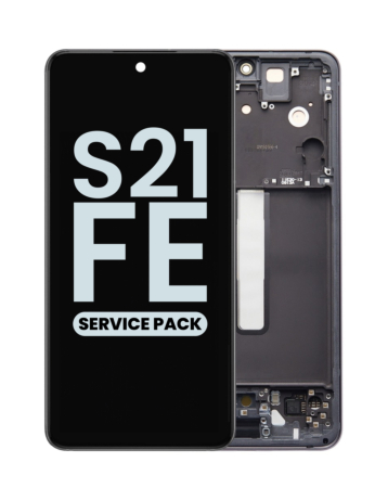Purchase the OLED Assembly with Frame for Galaxy S21 FE G990 in Graphite, Service Pack.