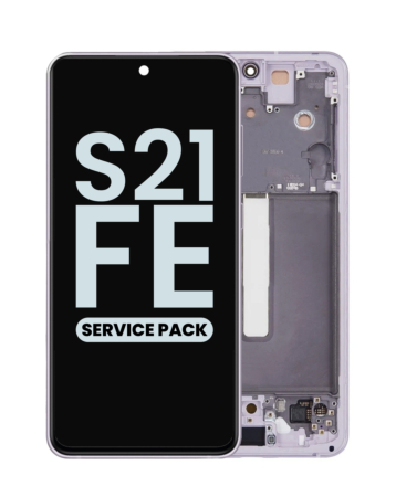 Grab wholesale deals on the OLED Assembly with Frame for Galaxy S21 FE G990 in Lavender, Service Pack.